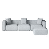 Artiss ALVIN 4-Seater Modular Sofa Chaise Set — Soft Linen, Grey — Allure Home Collections