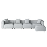 Artiss ALVIN 5-Seater Modular Sofa Chaise Set — Soft Linen, Grey — Allure Home Collections