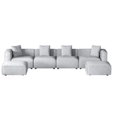 Artiss ALVIN 6-Seater Modular Sofa Chaise Set — Soft Linen, Grey — Allure Home Collections