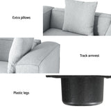 Artiss ALVIN 6-Seater Modular Sofa Chaise Set — Soft Linen, Grey — Allure Home Collections