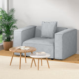 Artiss ALVIN 1-Seater Modular Sofa Armchair — Soft Linen, Grey — Allure Home Collections