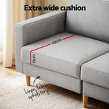 Artiss 3 Seater Grey Linen Sofa