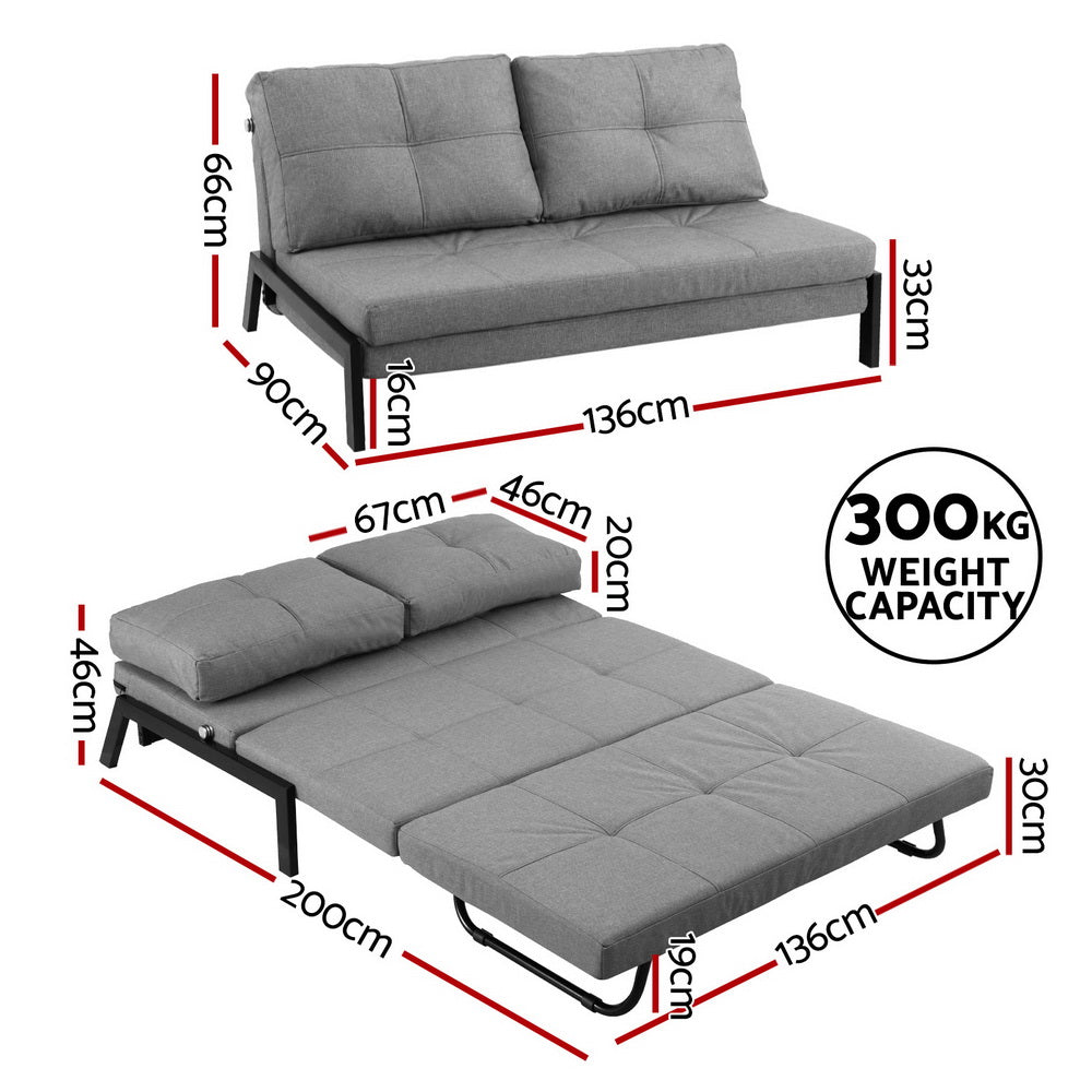 Colera 2 Seater Sofa Bed, Grey