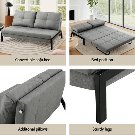 Colera 2 Seater Sofa Bed, Grey