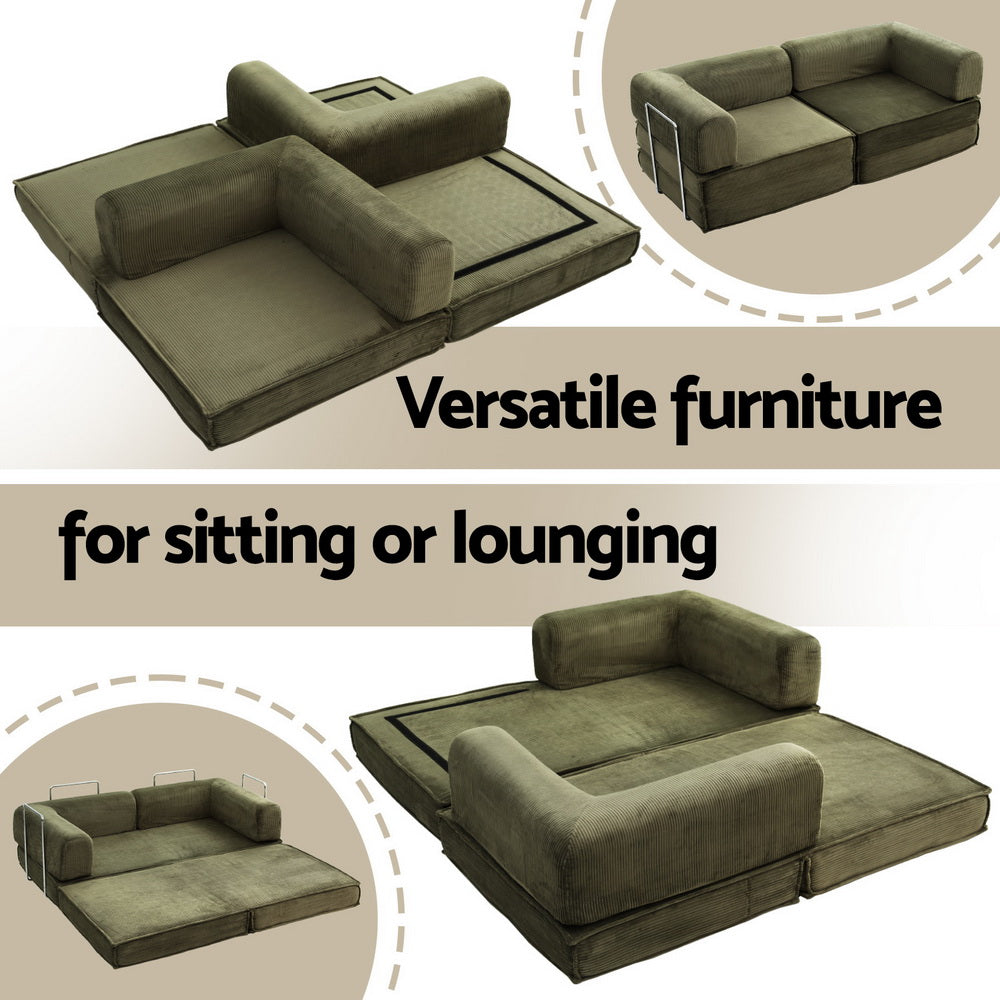 Otis Convertible Sofa Bed, Green, view 5