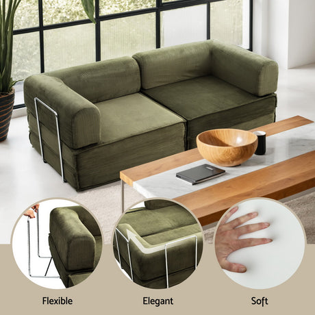 Otis Convertible Sofa Bed, Green, view 6