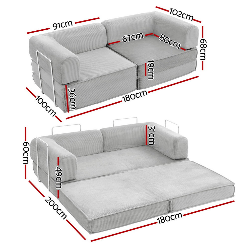 Otis Convertible Sofa Bed, Grey, view 3