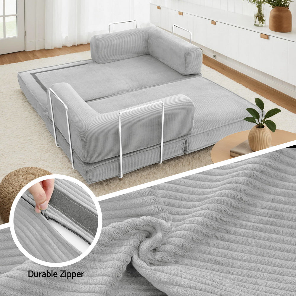Otis Convertible Sofa Bed, Grey, view 6