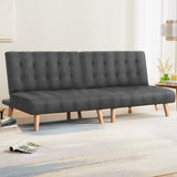 Artiss Grey Fabric Single Seater Sofa Bed — Pack of 2, Premium Faux Linen — Allure Home Collections