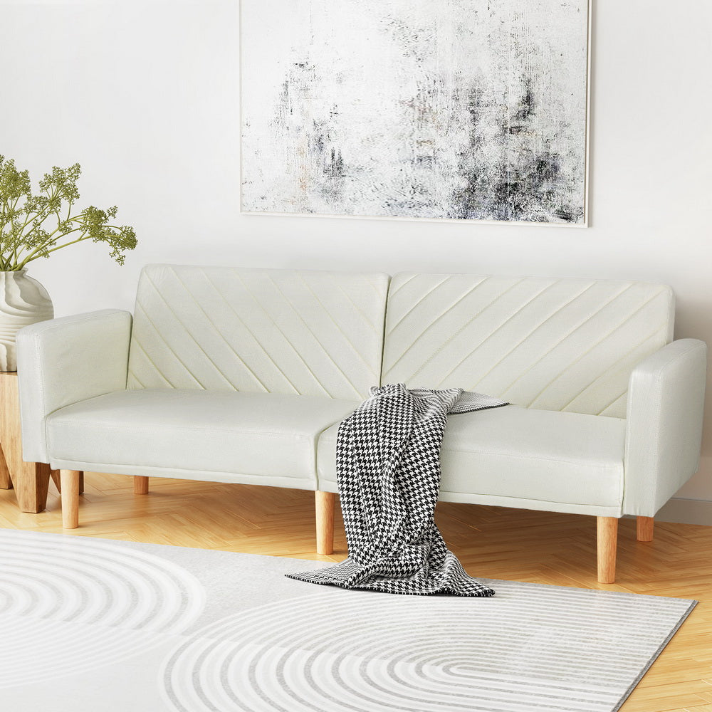 Artiss Sienna Convertible Sofa Bed - Beige