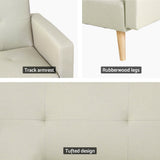 Artiss Scott Convertible Sofa Bed - Beige