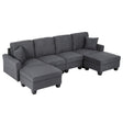 Hudson U Shaped Storage Sofa, Grey