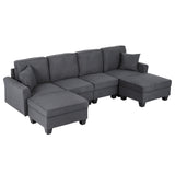 Hudson U Shaped Storage Sofa, Grey