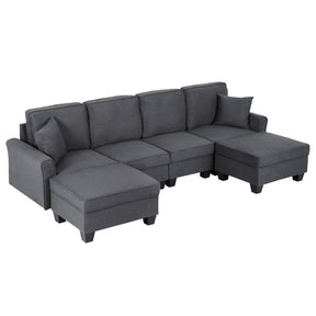 Hudson U Shaped Storage Sofa, Grey