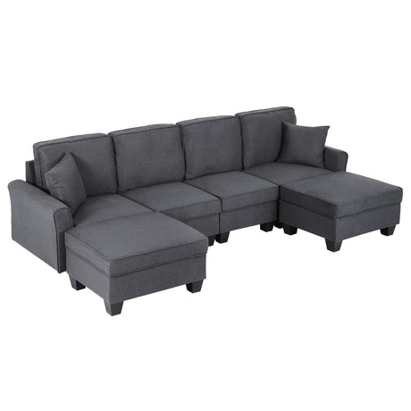 Hudson U Shaped Storage Sofa, Grey