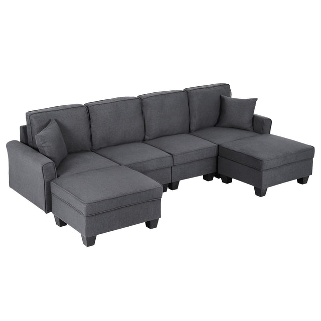 Hudson U Shaped Storage Sofa, Grey