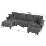 Hudson U Shaped Storage Sofa, Grey, view 2