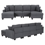 Hudson U Shaped Storage Sofa, Grey, view 3