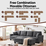 Hudson U Shaped Storage Sofa, Grey, view 6