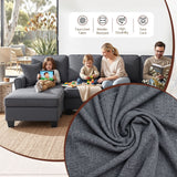 Hudson U Shaped Storage Sofa, Grey, view 7