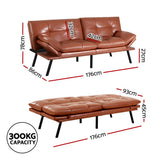 Artiss 3-Seater Convertible Sofa Bed