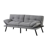 Artiss 3-Seater Convertible Sofa Bed — Grey Faux Linen, Tufted, Premium — Allure Home Collections