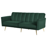 Artiss 3-Seater Velvet Sofa Bed — Vertical Stripe, Adjustable Arm, High-Resilience Foam — Allure Home Collections