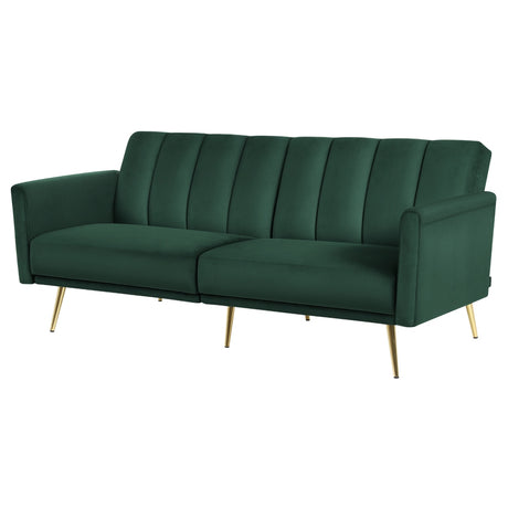 Artiss 3-Seater Velvet Sofa Bed — Vertical Stripe, Adjustable Arm, High-Resilience Foam — Allure Home Collections