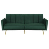 Artiss 3-Seater Velvet Sofa Bed — Vertical Stripe, Adjustable Arm, High-Resilience Foam — Allure Home Collections