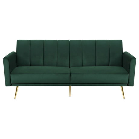 Artiss 3-Seater Velvet Sofa Bed — Vertical Stripe, Adjustable Arm, High-Resilience Foam — Allure Home Collections