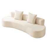 Tavernes white corduroy modular sofa in a modern living room