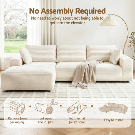 Tavernes 3 Seater Modular Sofa, White