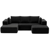 Tavernes 5 Seater Modular Sofa, Black