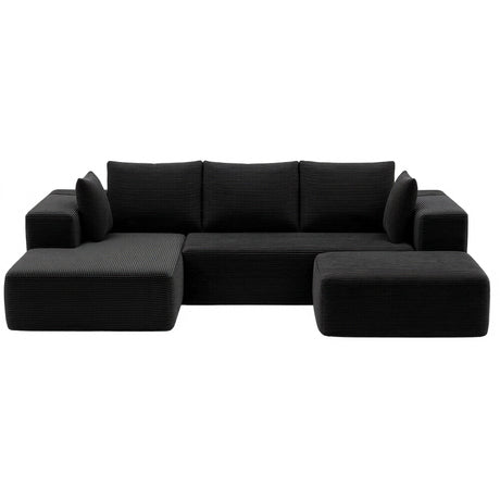 Tavernes 5 Seater Modular Sofa, Black