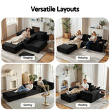 Tavernes 5 Seater Modular Sofa, Black