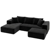 Tavernes 5 Seater Modular Sofa, Black