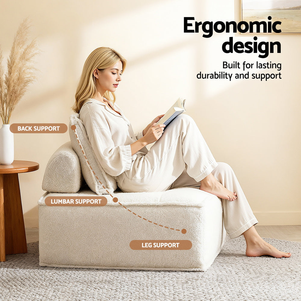 Motril 4 Seater Floor Sofa, White