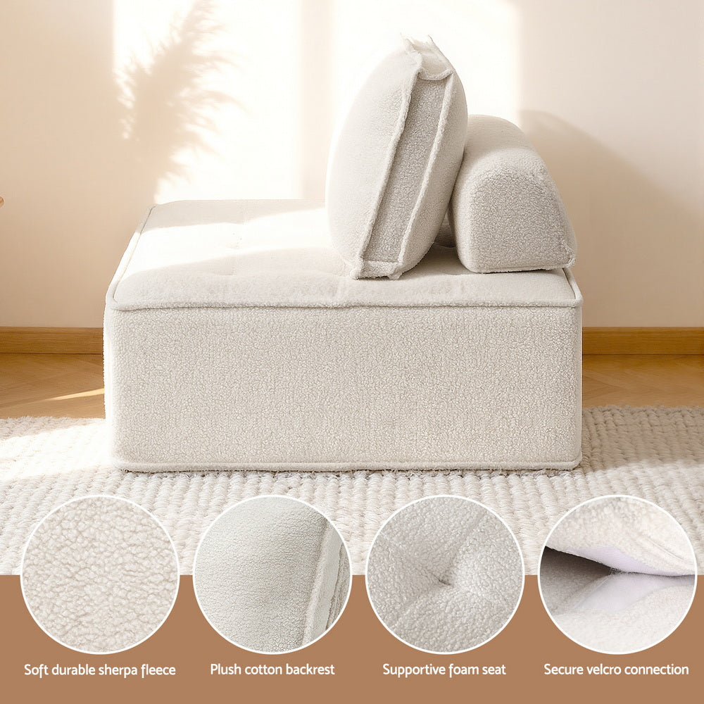 Motril 4 Seater Floor Sofa, White