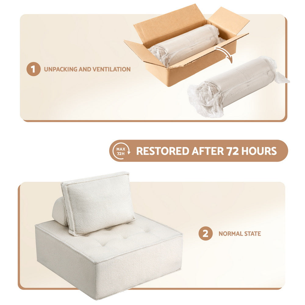 Motril 4 Seater Floor Sofa, White