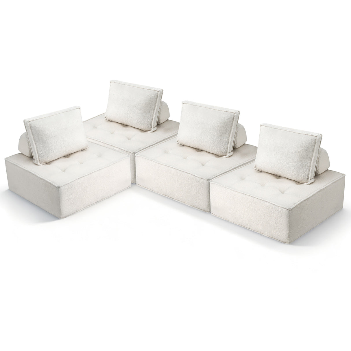 Motril 4 Seater Floor Sofa, White