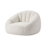 Selene Faux Fur Floor Lounge, White, view 2
