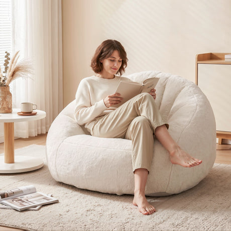 Garraf 1 Seater Bean Bag Sofa, White