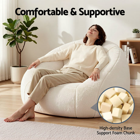 Garraf 1 Seater Bean Bag Sofa, White