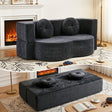 Cunit Grey fabric sofa bed in a modern living room