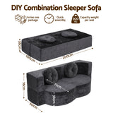 Cunit 2 Seater Sofa Bed, Grey