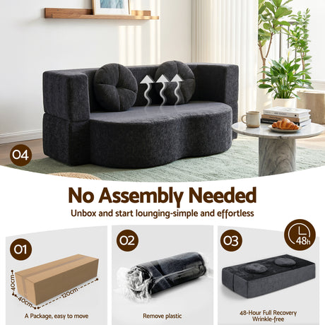 Cunit 2 Seater Sofa Bed, Grey