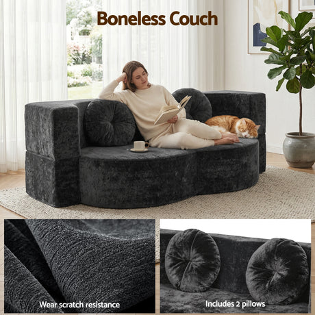 Cunit 2 Seater Sofa Bed, Grey