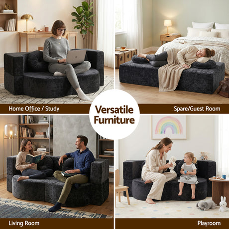 Cunit 2 Seater Sofa Bed, Grey