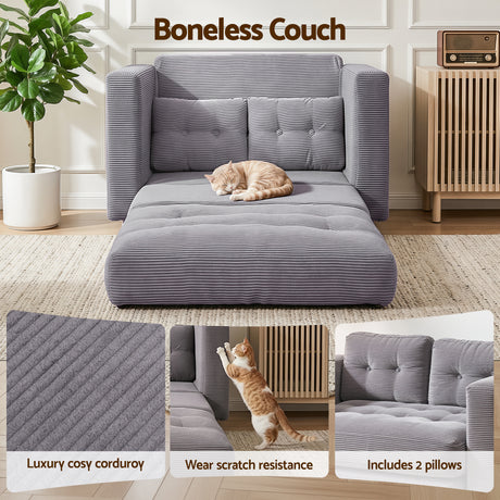 Vilanova 2 Seater Sofa Bed, Grey