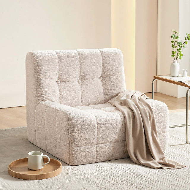 Pippa Boneless Floor Couch, White